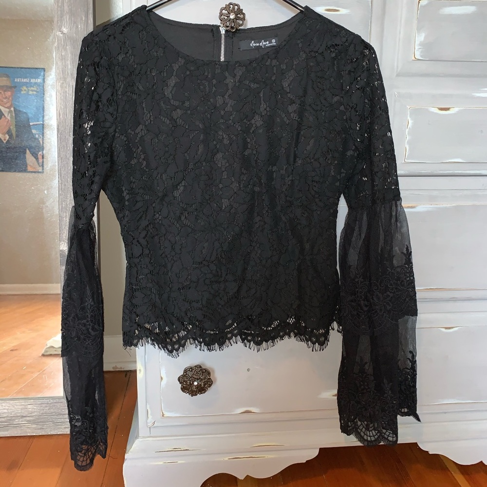 NanaMacs OG Black Lace Blouse